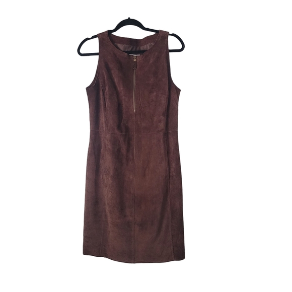 Isaac Mizrahi Brown Suede Mini Dress - Picture 1 of 5